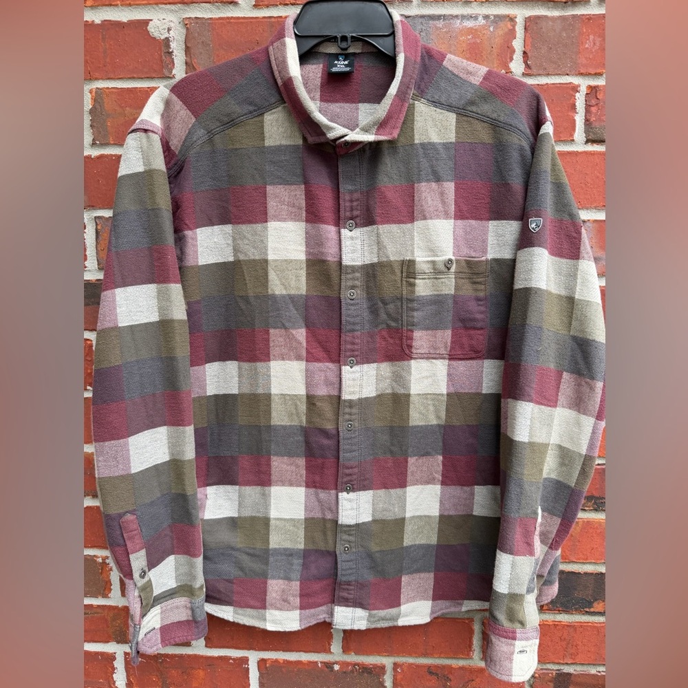 KÜHL Men's Pixelatr Plaid Flannel XXL Long Sleeve Button Up Shirt M6
